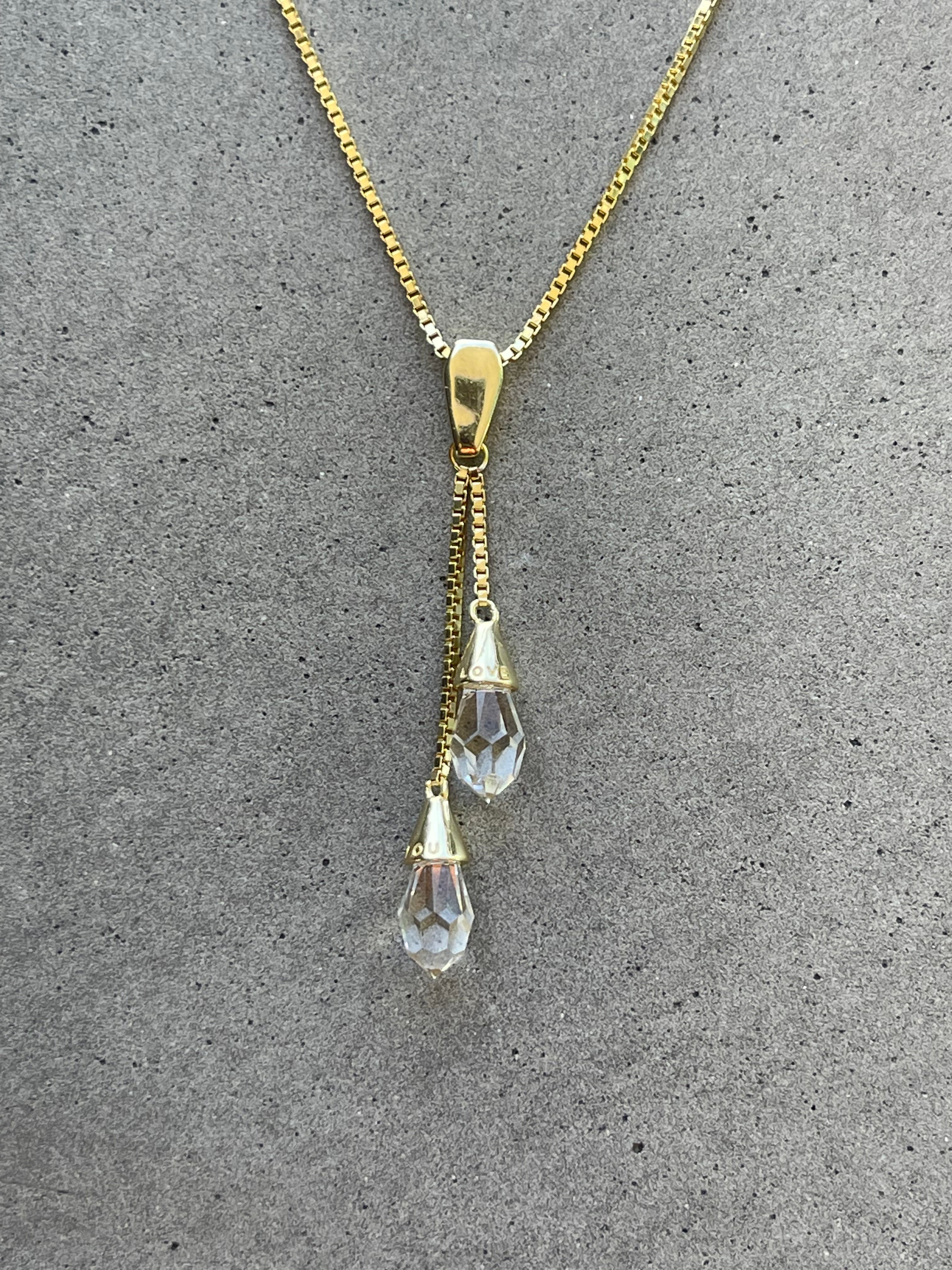 Collier Chaîne Trombone Femme, Croix Chunky, Plaqué Or 14K - Doré, Laiton