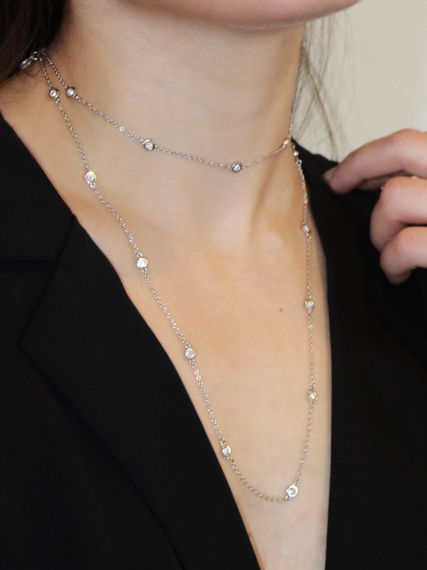 Bracelet De Cheville Duo Chaines Argentées Et Cordes Ornées D